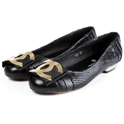 CHANEL Shallow mouth flat shoes Women--095